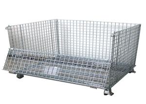 China 2 swivel Folding Wire Container , SGS Pallet Mesh Container on sale