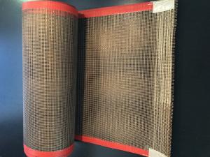 China Fabric Drying Oven 6*6mm PTFE Coated Fiberglass Mesh Conveyor Belts on sale