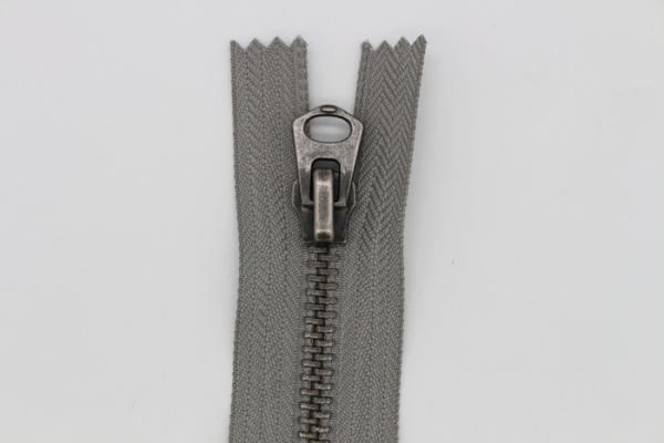 Quality Grey Tape Decorative Zippers For Sewing , Front Zipper Heavy Duty Invisible Zipper for sale