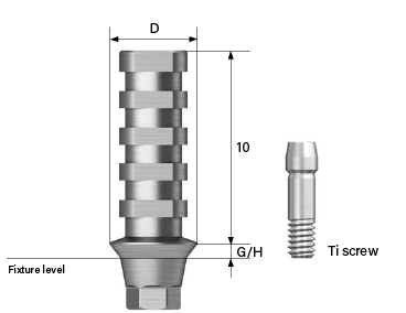 Osstem GS(TS)® Titanium Temporary Abutment Compatible with Mini / Regular (Engaging & Non-Engaging)