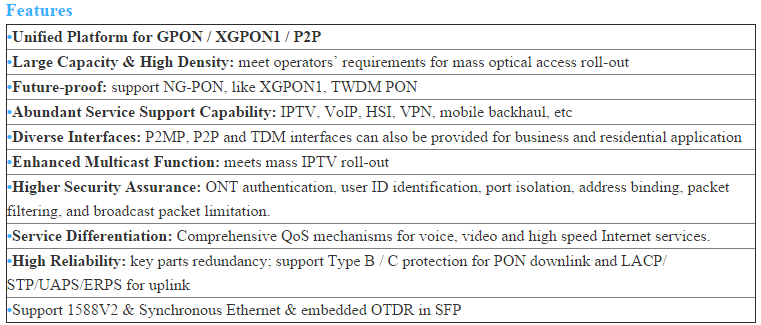 GEPON OLT Device ZXA10 C300 optical terminal with GE FE FXS VoIP DSLAM