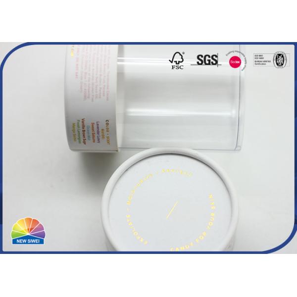 Cylinder Printed Paper Lid Visible Plastic Tube Wedding Candies Package