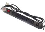 1U 6 Port PDU Power Distribution Unit IEC C13 Output Socket 3 PIN 16A UK Plug