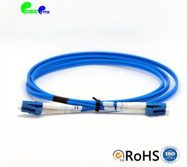 Quality Armored Fiber Optic Patch Cables LC UPC - LC UPC Zipcord SM Duplex 3.0 LSZH Blue FIber Patch Cord Jumper for sale