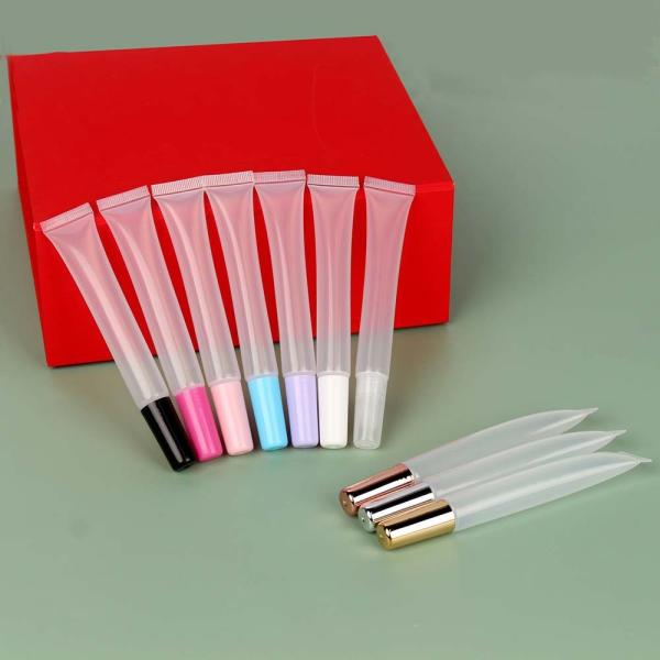 Quality 15ml Clear Lip Gloss Tubes Transparent Glaze Squeeze for sale