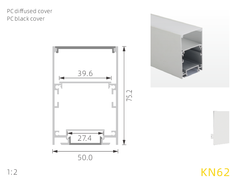 Led Aluminium Profiles For Indirect Lighting By Led Strips for Up and Down lighting