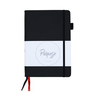 Buy cheap Custom A5 Wide Ruled Hardcover Writing Notebook with Back Pocket Double Bookmarks product