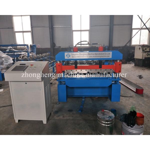 Color Steel Glazed Tile / Roofing Sheet Roll Forming Machine PLC Control