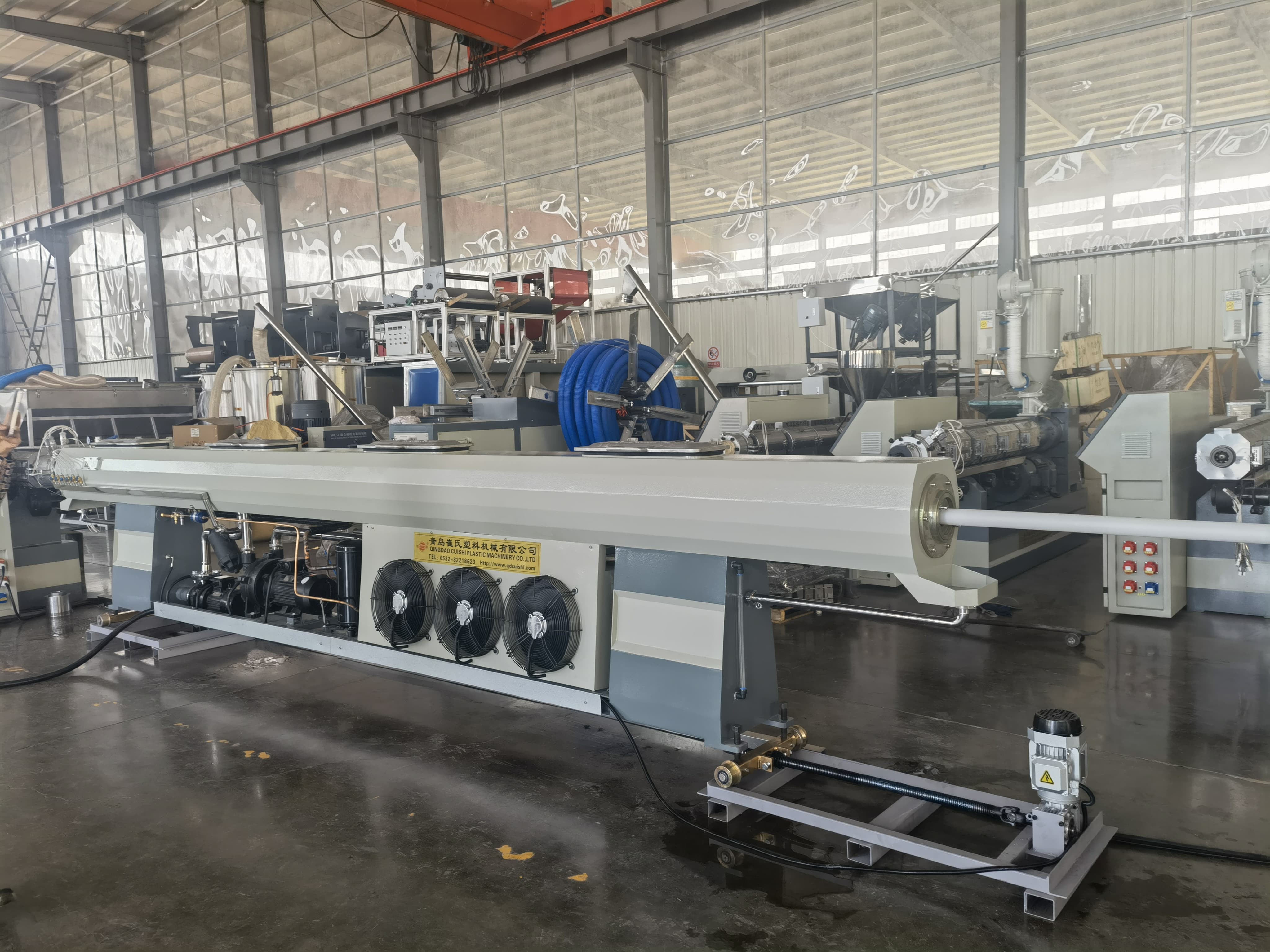 Full-automatic PE Pipe Extrusion Line Made In Motor For Stable Production