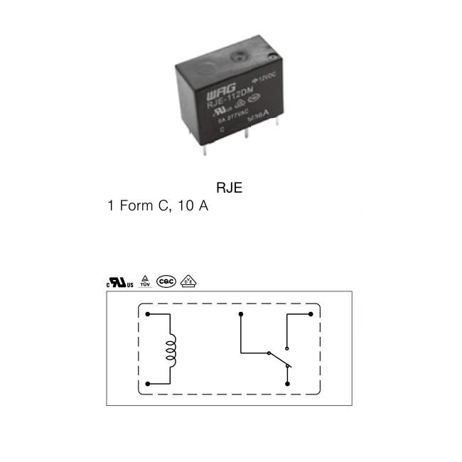 Fan 12 Volt 5A 3A SPDT Power Relay RJE-112D Non Latching Relay