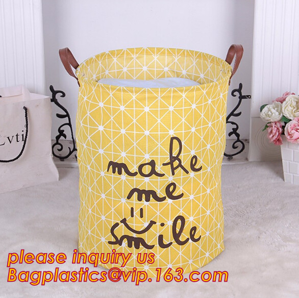 Collapsible Canvas Fabric Basket for Laundry Hamper Large Washing Bin Household Organizer,multi-functional folding baske