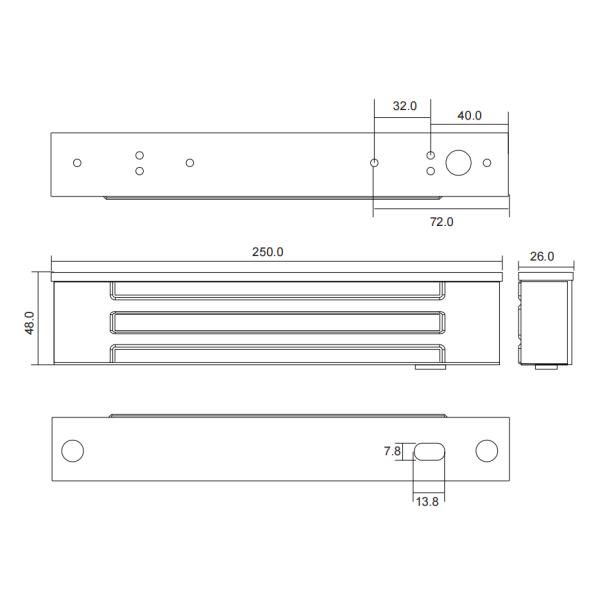 EL280SW-5 Waterproof 280P magnetic lock with stainless steel series: COPPER(280KG)