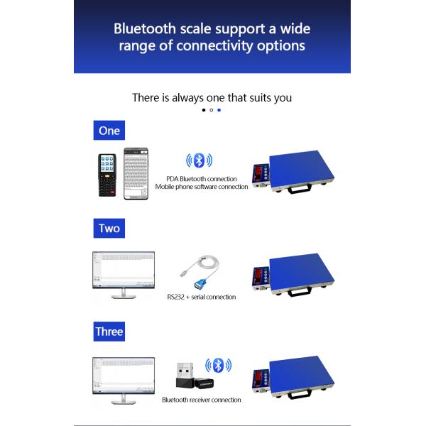 Bluetooth Portable Industrial Weighing Scale with 300*400mm Platform and 150KG Capacity