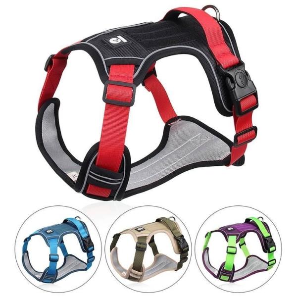 Reflective Dog Oxford Adjustable Straps Harness Vests For Safe Walking