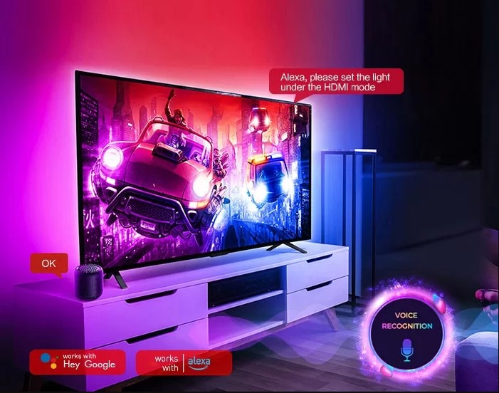 7.2W LED Strip Lights TV Backlights With Peel And Stick Installation