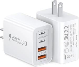 Buy cheap Mobile Phone 40W Power Adapter With 2USB C And 2USB 4 Port Travel Fast Charging Head product