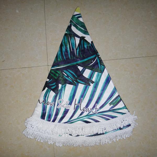 2017 New small MOQ cheap price custom print microfiber beach towel round