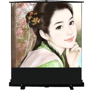 China 100 4:3 floor free standing projection projector screen HD 3D TV home theater matte white on sale