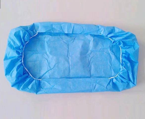 Quality Eco Friendly Blue Disposable Fitted Bed Sheets With 2 Elastics for sale