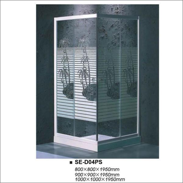 Quality Sqaure Bathroom Shower Enclosure , Glass Door Shower Stall Coconut Tree Style for sale