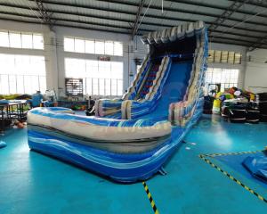 China Adult Kids Playground Bouncer Inflatable Water Slide With Pool on sale