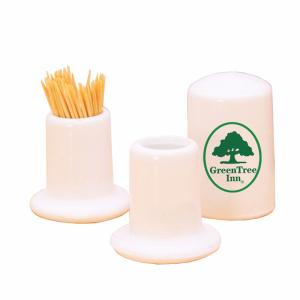 China Hotel Ceramic Toothpick Holder 5*7cm Ceramic Logo Customized on sale