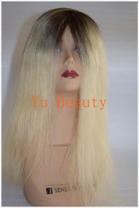Buy cheap Tone tone ombre  color High Quality Full Hand Made Invisible Human Hair Toupee for Women product