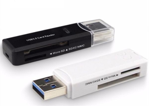 Quality High Speed USB 3.0 Portable Card Reader White / Black For SD Card / Micro SDHC for sale