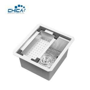 China Hot Sale Single Bowl Handmade House Kitchen Sinks Stainless Steel Kitchen Sinks With Filter Basket on sale