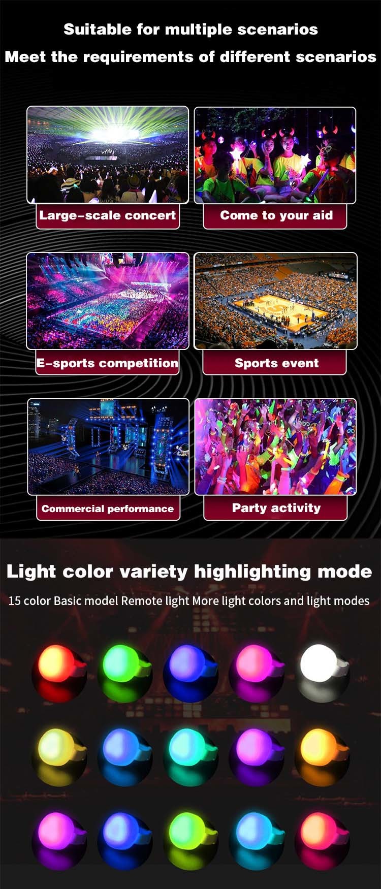 Crowd LED Glow Bracelets 2g Radio Control LED Wristbands Remote Controlled For Party