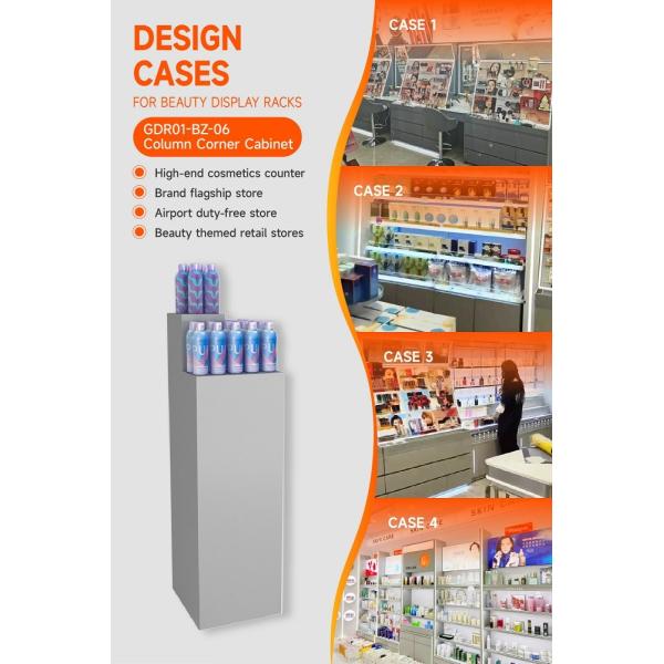 GDR01-BZ-06 Retail Display Column with High-Quality Wood and Grey Paint for Modern Retail Stores