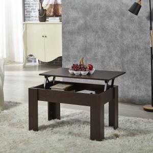 square Dark Brown 15KG Solid Wood Coffee Tables