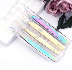 Anti Acid SS Eyelash Applicator Tweezers Lash Extensions Tools