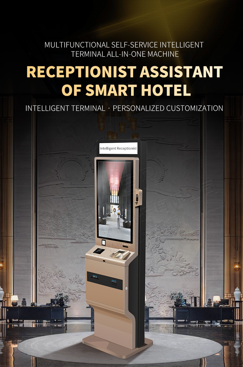 Self-service check-in machine, smart hotel self-service check-in, check-out, card and ticket collection system kiosk