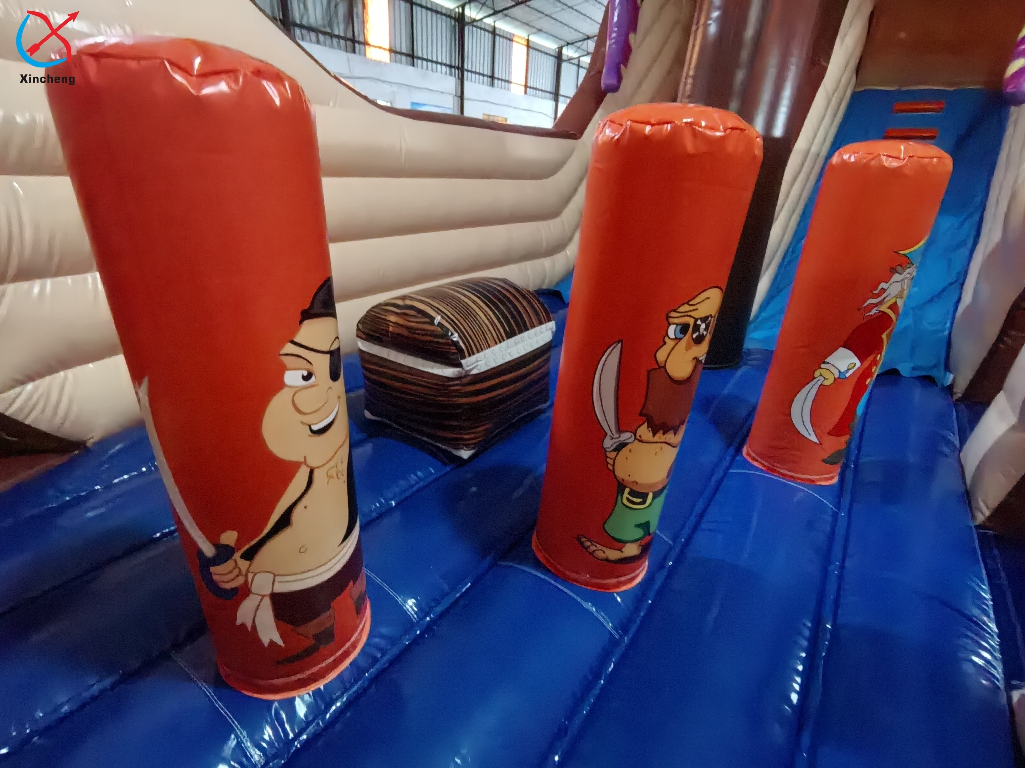 Customized PVC Inflatable Octopus Pirate Ship Inflatable Obstacle Course