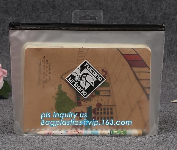 Quality Biodegradable eco-friendly slider Zip lockkk frosted EVA bag, PVC Wash Bag With Slider Zipper, Eco-friendly plastic puller for sale