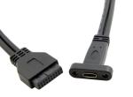 Mount Panel USB 3.1 Type C Data Cable Motherboard 19 Pin Header PVC Jacket