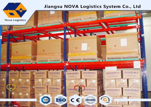 Quality ISO 9001/ 9004 Push Back Pallet Racking Steel Storage Shelving 2 Uprights Frame for sale