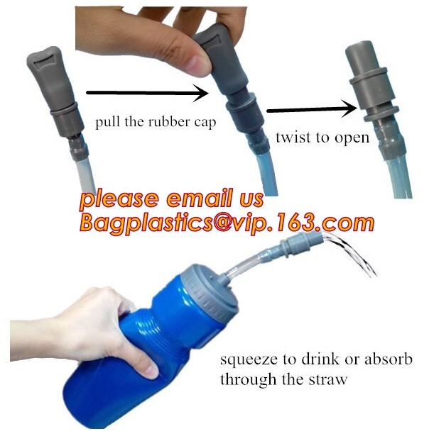 500ml BPA Free TPU Plastic Collapsible Foldable Soft Flask Sports Running Bicycle Water Bottle with Straw