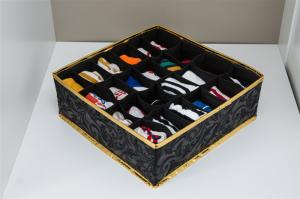 China Black Foldable Drawer Organizer , 24 Cells Collapsible Drawer Dividers on sale
