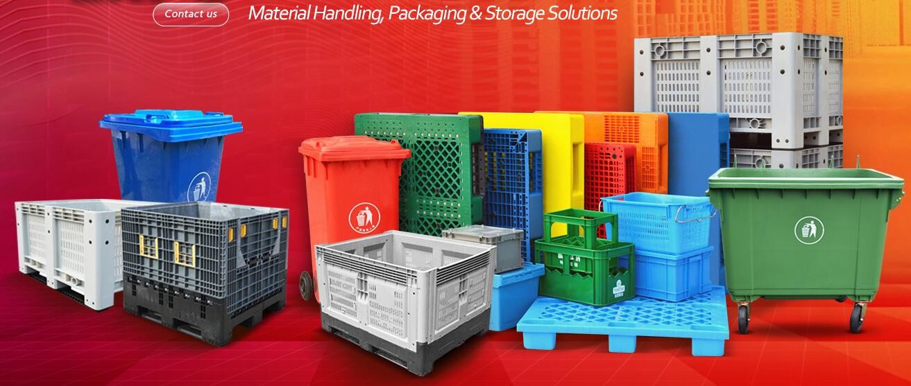 Heavy duty stackable attached lid turnover box, Stackable and nestable plastic shipping tote box for storage or moving