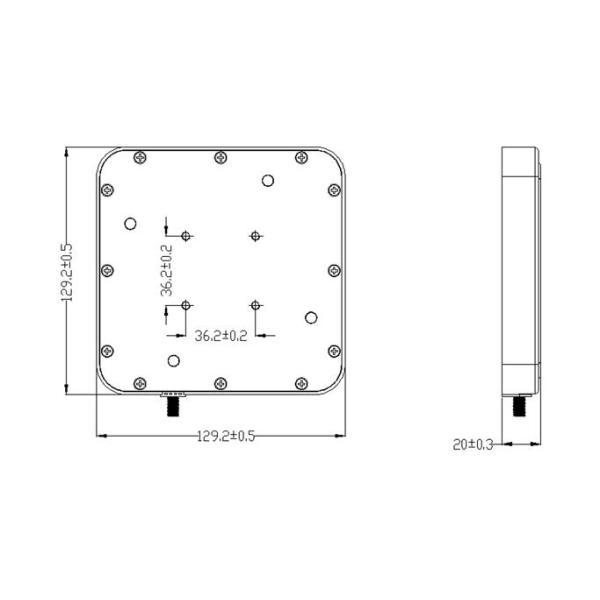 0.3KG Weight Circular Polarized Antenna , Small Size Long Distance RFID Antenna
