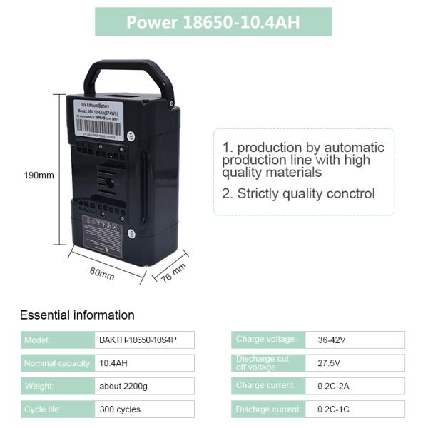 Customized Deep Cycles 18650 10S4P 36V 10Ah Lithium Ion Battery for Portable Power Station
