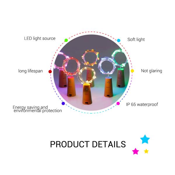Cork 2M 20 LED Copper Wire Garland Wine Bottle Lights