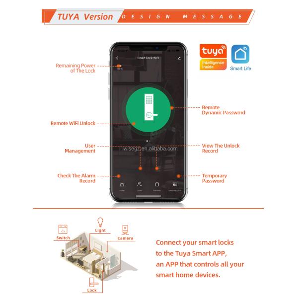 Tuya Smart Door Lock with Camera WiFi Bluetooth Fingerprint Access