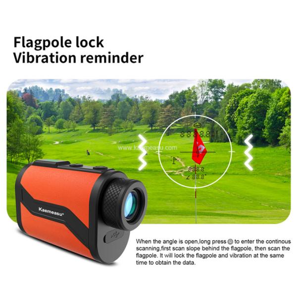 kaemeasu Golf Rangefinder 6.5X Aluminum Leather Shell Laser Range Finder with Flagpole Lock Magnet Function MAL600