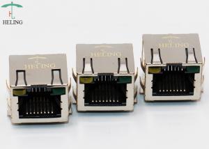 Buy cheap R / A 50U&quot; Gold Plating Contact Terminal RJ45 SMT Connector Single Port Shielded product