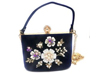 Women Evening Clutch Handbag With Paste Diamond Flower OEM ODM