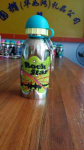 400ml single wall stainless steel water bottle with silicone gripper