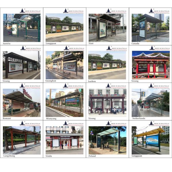 Mobile Charging W1500mm HDG Frame Digital Bus Shelters